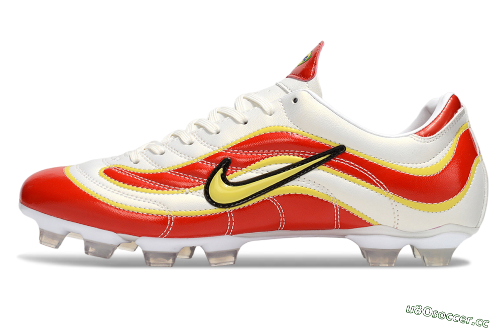Men's Nike Mercurial Vapor R9 FG Firm Ground Low-Tops Football Boots - White/Red/Yellow 0