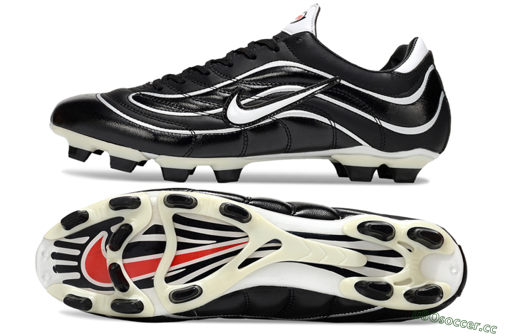 Men's Nike Mercurial Vapor R9 FG Firm Ground Low-Tops Football Boots - Black/White/Red 1