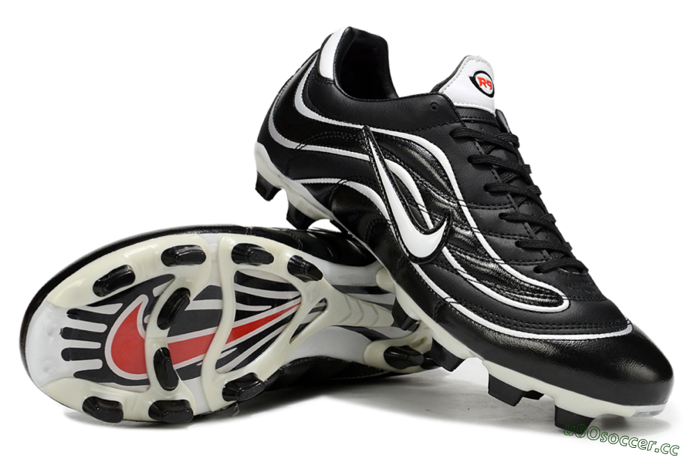 Men's Nike Mercurial Vapor R9 FG Firm Ground Low-Tops Football Boots - Black/White/Red 3