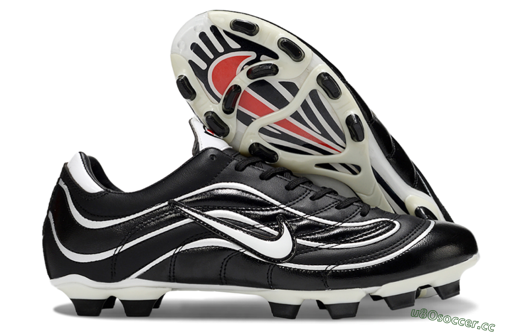 Men's Nike Mercurial Vapor R9 FG Firm Ground Low-Tops Football Boots - Black/White/Red 2