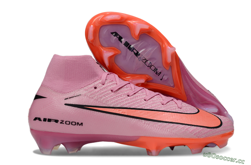 Unisex Nike Air Zoom Mercurial Superfly 10 Elite FG Firm Ground High-Tops Football Boots - Purple/Pink/Black 2