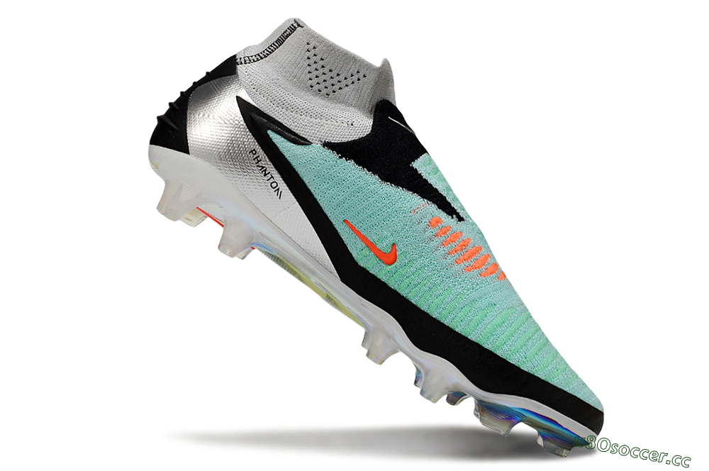 Men's Nike Phantom 6 High Elite FG Firm Ground High-Tops Football Boots - Jade/Black/Orange 4