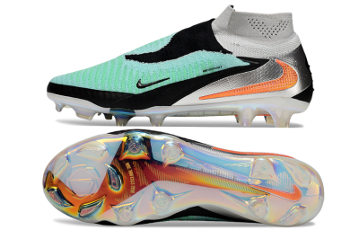 Men's Nike Phantom 6 High Elite FG Firm Ground High-Tops Football Boots - Jade/Black/Orange