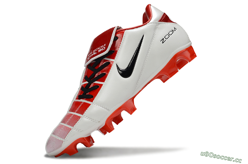 Men's Nike Air Zoom Total 90 III FG Firm Ground Low-Tops Football Boots - White/Black/Red 5