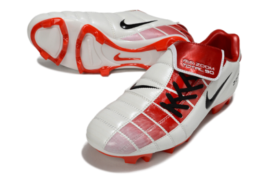 Men's Nike Air Zoom Total 90 III FG Firm Ground Low-Tops Football Boots - White/Black/Red