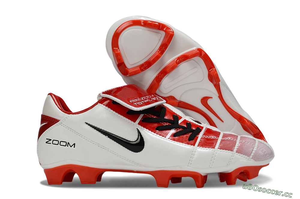 Men's Nike Air Zoom Total 90 III FG Firm Ground Low-Tops Football Boots - White/Black/Red 2