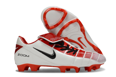 Men's Nike Air Zoom Total 90 III FG Firm Ground Low-Tops Football Boots - White/Black/Red