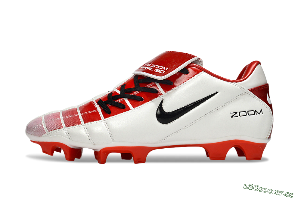 Men's Nike Air Zoom Total 90 III FG Firm Ground Low-Tops Football Boots - White/Black/Red 0