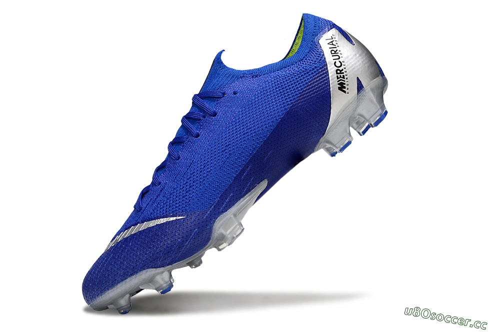 Men's Nike Mercurial Vapor 12 Elite FG Firm Ground Low-Tops Football Boots - Blue/Silver/Black 5