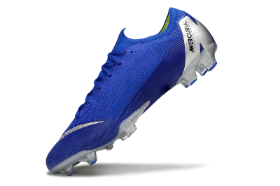 Men's Nike Mercurial Vapor 12 Elite FG Firm Ground Low-Tops Football Boots - Blue/Silver/Black
