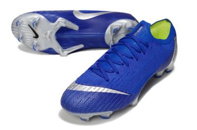 Men's Nike Mercurial Vapor 12 Elite FG Firm Ground Low-Tops Football Boots - Blue/Silver/Black