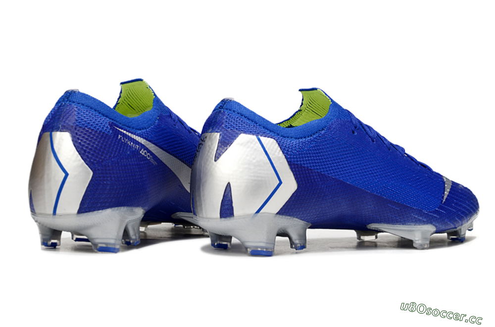 Men's Nike Mercurial Vapor 12 Elite FG Firm Ground Low-Tops Football Boots - Blue/Silver/Black 6