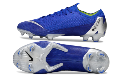 Men's Nike Mercurial Vapor 12 Elite FG Firm Ground Low-Tops Football Boots - Blue/Silver/Black