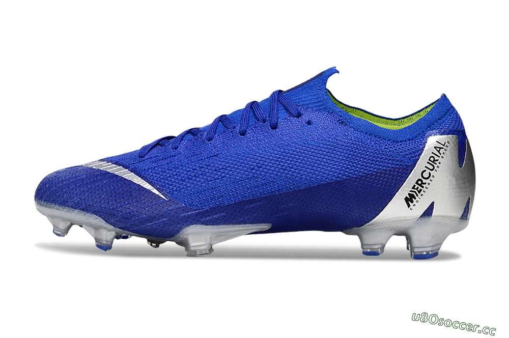 Men's Nike Mercurial Vapor 12 Elite FG Firm Ground Low-Tops Football Boots - Blue/Silver/Black 0