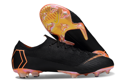 Men's Nike Mercurial Vapor 12 Elite FG Firm Ground Low-Tops Football Boots - Black/White/Gold