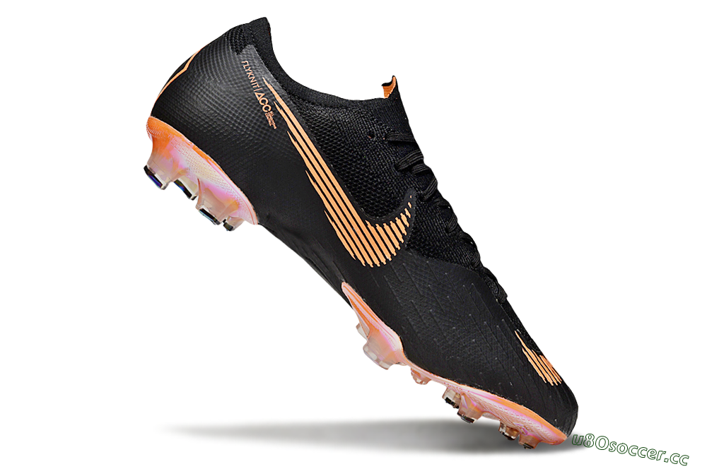 Men's Nike Mercurial Vapor 12 Elite FG Firm Ground Low-Tops Football Boots - Black/White/Gold 4