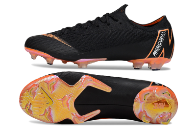 Men's Nike Mercurial Vapor 12 Elite FG Firm Ground Low-Tops Football Boots - Black/White/Gold