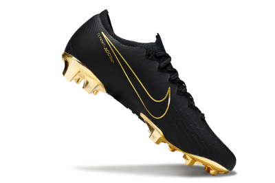 Men's Nike Mercurial Vapor 12 Elite FG Firm Ground Low-Tops Football Boots - Black/White/Gold