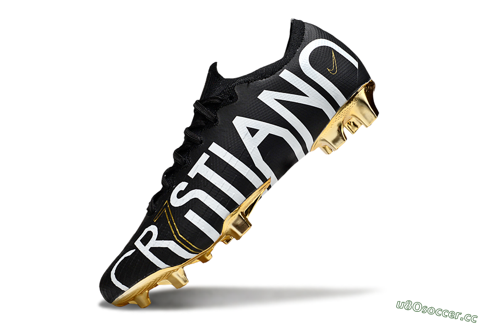 Men's Nike Mercurial Vapor 12 Elite FG Firm Ground Low-Tops Football Boots - Black/White/Gold 5