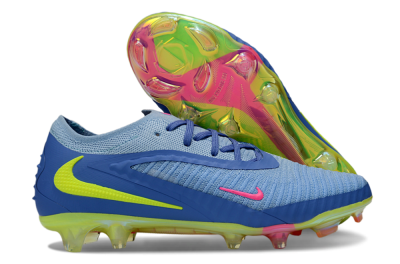 Men's Nike Phantom 6 Low Elite FG Firm Ground Low-Tops Football Boots - Blue/Pink/Yellow