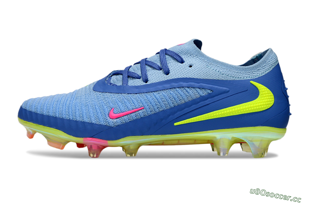 Men's Nike Phantom 6 Low Elite FG Firm Ground Low-Tops Football Boots - Blue/Pink/Yellow 0