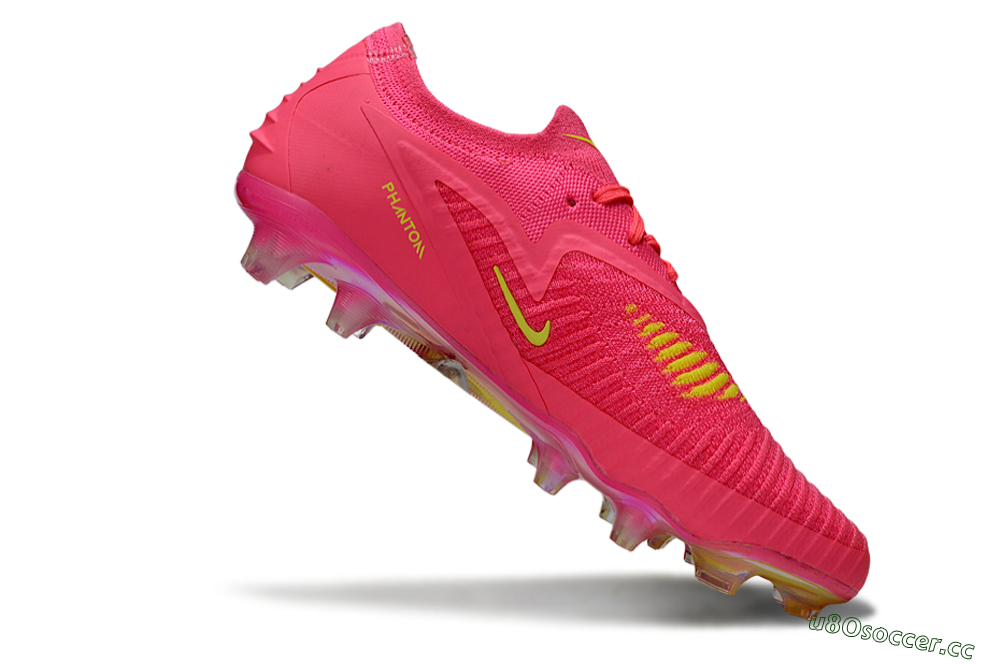 Men's Nike Phantom 6 Low Elite FG Firm Ground Low-Tops Football Boots - Pink/Yellow/Gold 4