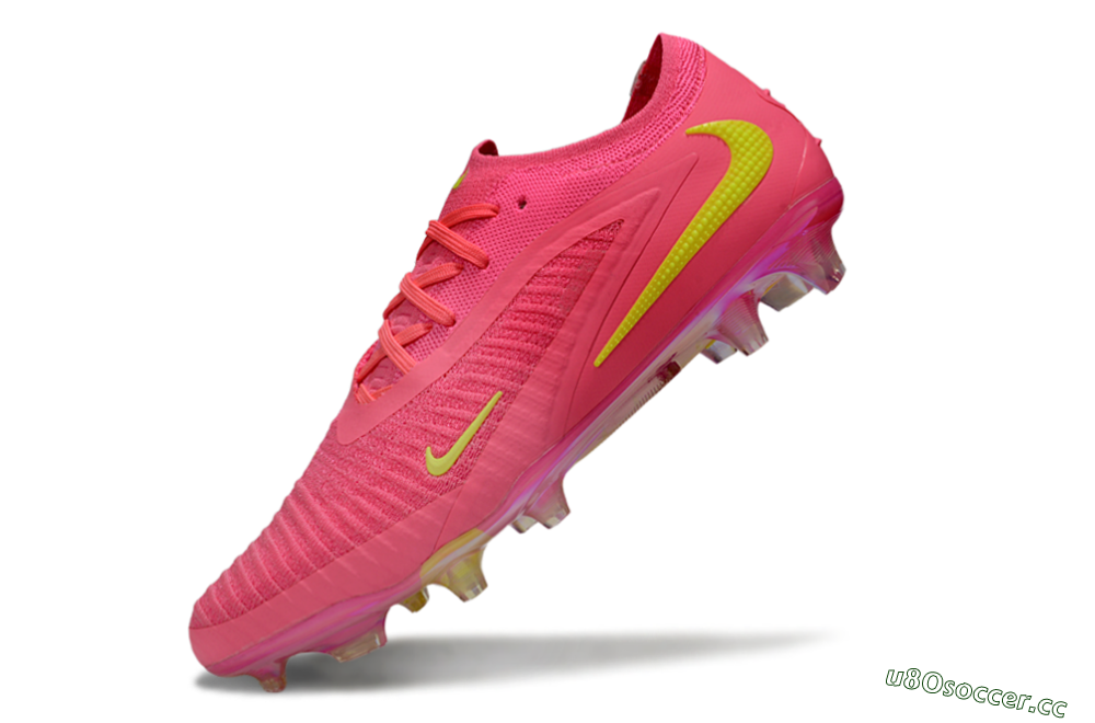 Men's Nike Phantom 6 Low Elite FG Firm Ground Low-Tops Football Boots - Pink/Yellow/Gold 5
