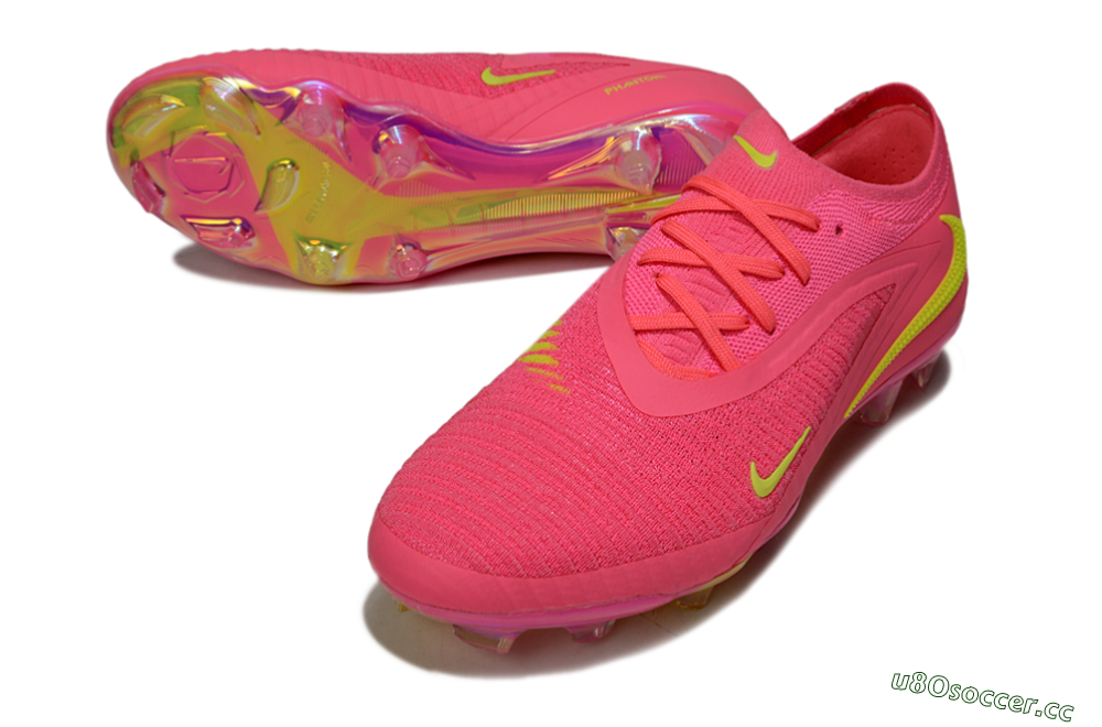 Men's Nike Phantom 6 Low Elite FG Firm Ground Low-Tops Football Boots - Pink/Yellow/Gold 3