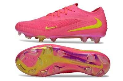 Men's Nike Phantom 6 Low Elite FG Firm Ground Low-Tops Football Boots - Pink/Yellow/Gold