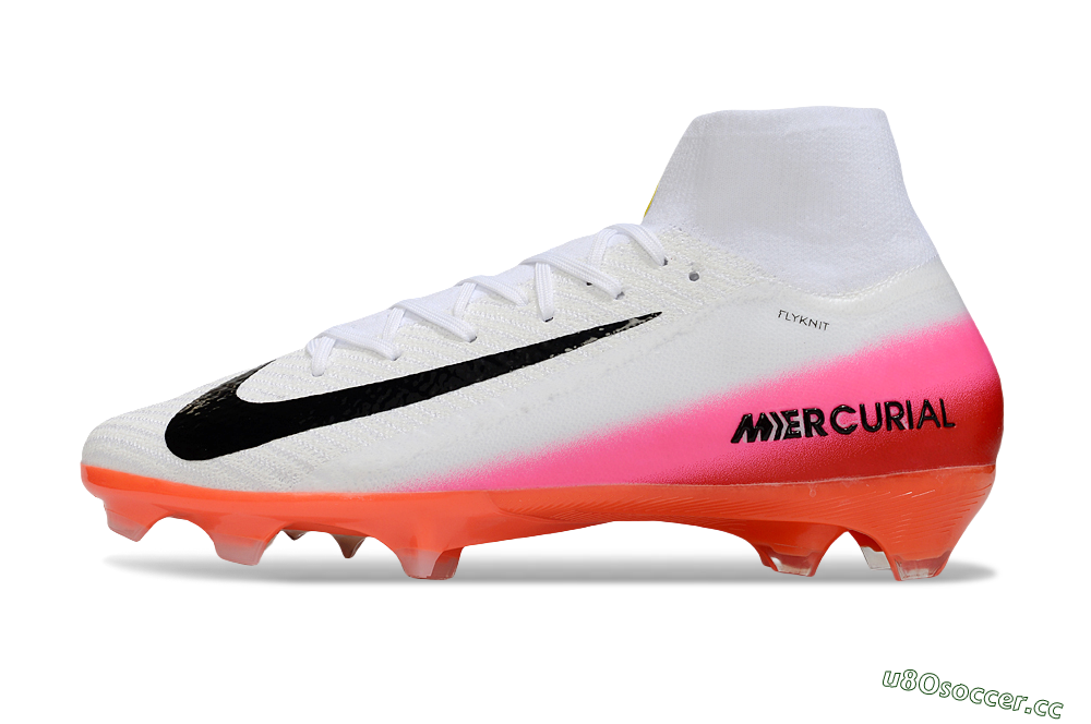 Unisex Nike Air Zoom Mercurial Superfly 10 Elite FG Firm Ground High-Tops Football Boots - White/Black/Pink 0