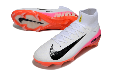 Unisex Nike Air Zoom Mercurial Superfly 10 Elite FG Firm Ground High-Tops Football Boots - White/Black/Pink