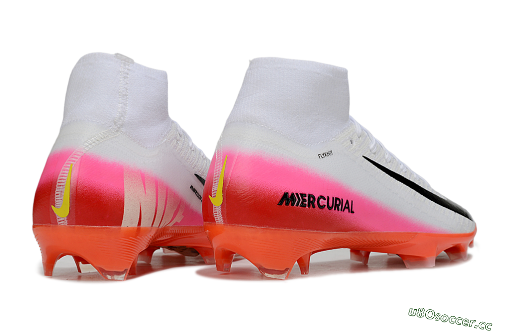 Unisex Nike Air Zoom Mercurial Superfly 10 Elite FG Firm Ground High-Tops Football Boots - White/Black/Pink 6