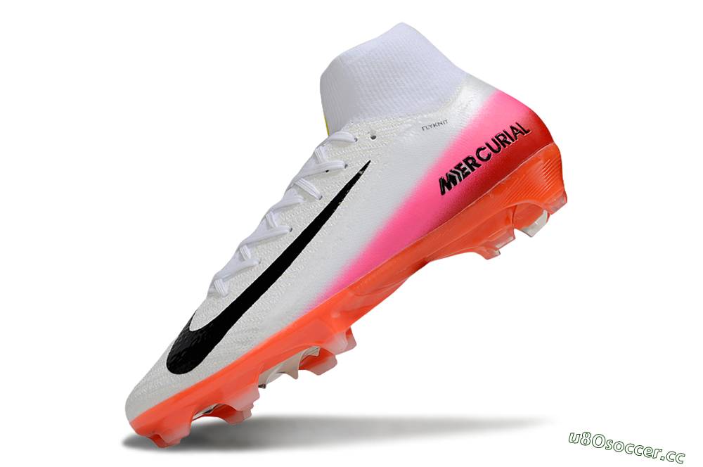 Unisex Nike Air Zoom Mercurial Superfly 10 Elite FG Firm Ground High-Tops Football Boots - White/Black/Pink 5