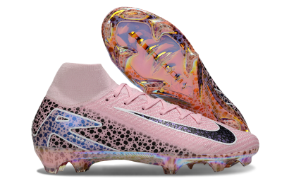 Unisex Nike Air Zoom Mercurial Superfly 10 Elite FG Firm Ground High-Tops Football Boots - Pink/Black/White