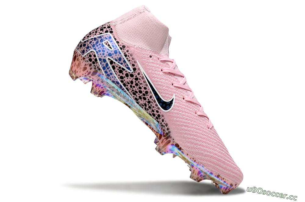 Unisex Nike Air Zoom Mercurial Superfly 10 Elite FG Firm Ground High-Tops Football Boots - Pink/Black/White 4