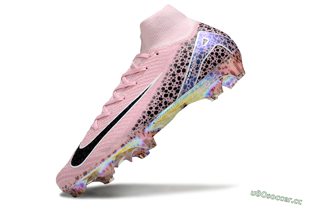 Unisex Nike Air Zoom Mercurial Superfly 10 Elite FG Firm Ground High-Tops Football Boots - Pink/Black/White 5