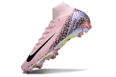 Unisex Nike Air Zoom Mercurial Superfly 10 Elite FG Firm Ground High-Tops Football Boots - Pink/Black/White