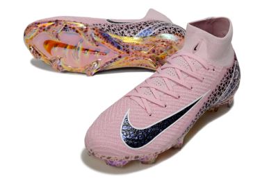 Unisex Nike Air Zoom Mercurial Superfly 10 Elite FG Firm Ground High-Tops Football Boots - Pink/Black/White