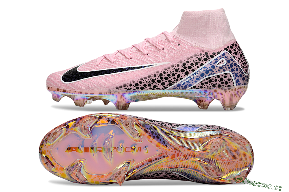 Unisex Nike Air Zoom Mercurial Superfly 10 Elite FG Firm Ground High-Tops Football Boots - Pink/Black/White 1