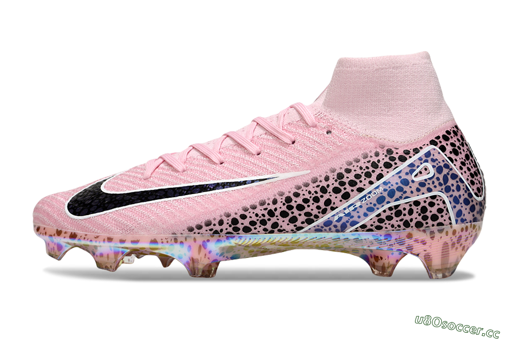 Unisex Nike Air Zoom Mercurial Superfly 10 Elite FG Firm Ground High-Tops Football Boots - Pink/Black/White 0