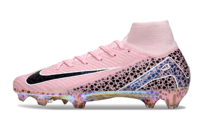 Unisex Nike Air Zoom Mercurial Superfly 10 Elite FG Firm Ground High-Tops Football Boots - Pink/Black/White