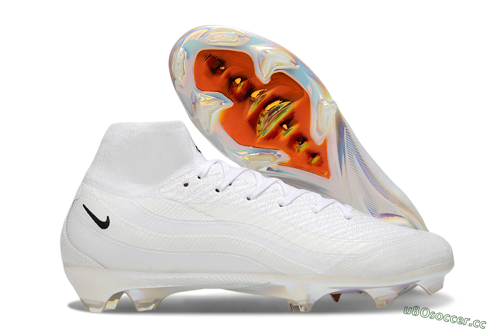 Unisex Nike Air Zoom Mercurial Superfly 10 Elite FG Firm Ground High-Tops Football Boots - White/Black/Gold 2
