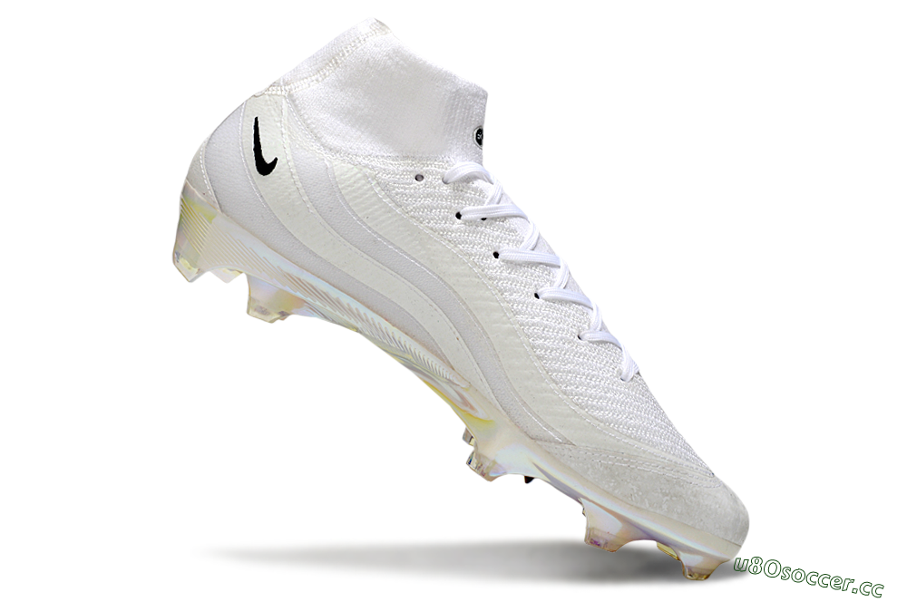 Unisex Nike Air Zoom Mercurial Superfly 10 Elite FG Firm Ground High-Tops Football Boots - White/Black/Gold 4