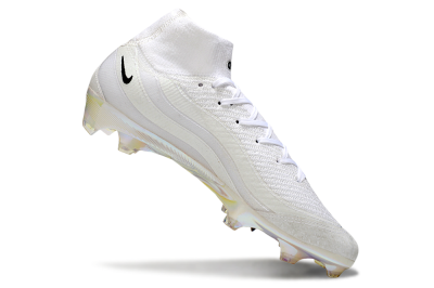 Unisex Nike Air Zoom Mercurial Superfly 10 Elite FG Firm Ground High-Tops Football Boots - White/Black/Gold