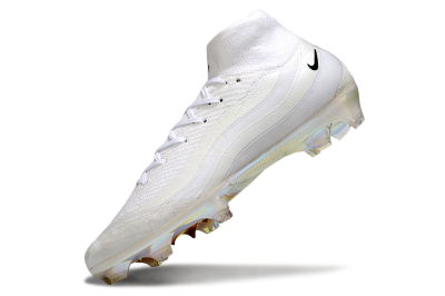 Unisex Nike Air Zoom Mercurial Superfly 10 Elite FG Firm Ground High-Tops Football Boots - White/Black/Gold