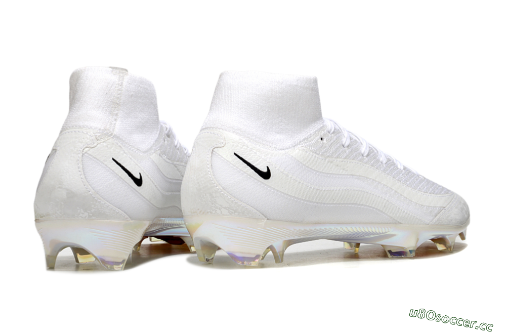 Unisex Nike Air Zoom Mercurial Superfly 10 Elite FG Firm Ground High-Tops Football Boots - White/Black/Gold 6