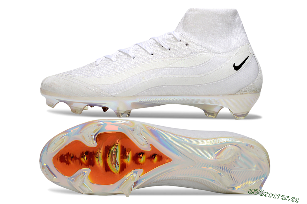 Unisex Nike Air Zoom Mercurial Superfly 10 Elite FG Firm Ground High-Tops Football Boots - White/Black/Gold 1