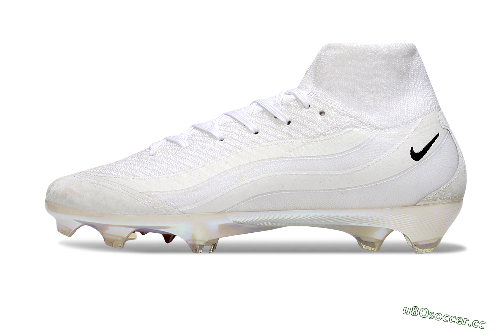 Unisex Nike Air Zoom Mercurial Superfly 10 Elite FG Firm Ground High-Tops Football Boots - White/Black/Gold 0