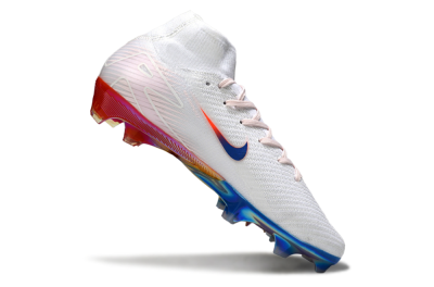 Unisex Nike Air Zoom Mercurial Superfly 10 Elite FG Firm Ground High-Tops Football Boots - White/Blue/Red