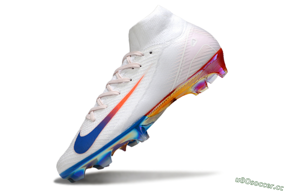 Unisex Nike Air Zoom Mercurial Superfly 10 Elite FG Firm Ground High-Tops Football Boots - White/Blue/Red 5